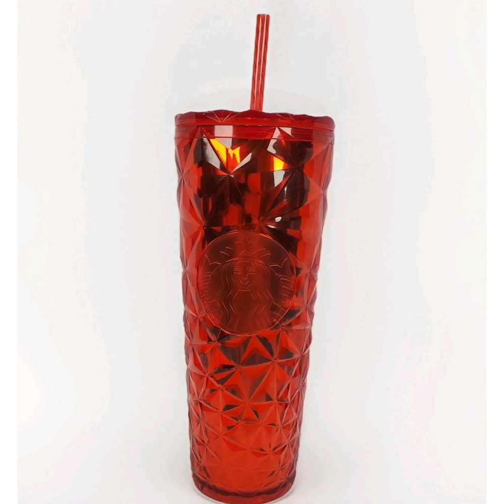 Starbucks Red Holiday Winter 2021 Jeweled Tumbler Cup 24 ounce Venti‎ Reusable